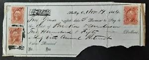 Shelby OHIO 1864 promissory note document w/ 3 US revenue stamps  - Picture 1 of 4