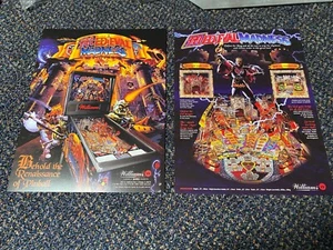 2 1995 WMS FACTORY ORIGINAL MEDIEVAL MADNESS PINBALL PROMO FLYERS UNCIRCULATED - Picture 1 of 1