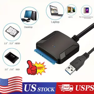 USB 3.0 to SATA External Hard Drive Reader 2.5" 3.5" HDD SSD Power adapter - Picture 1 of 17