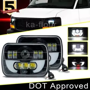 7x6" LED Headlights DRL Hi/Lo Beam Lamp for Toyota Pickup 1982-1995 Hardbody - Foto 1 di 12