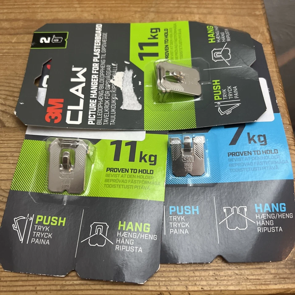 3M CLAW Drywall Picture Hangers Mirrors Frames & Home Decor 2 Hanger 3PH11-2UKN