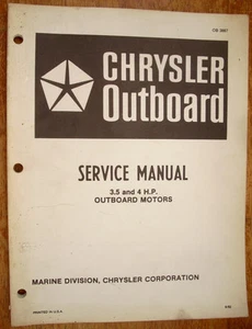 Factory Service Manual - Chrysler 3.5 and 4hp Outboards - Nice! - Picture 1 of 1