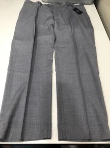 Jos.A.Bank Grey Tailored Fit Hemmed Wool Dress Pants 42x30 - Picture 1 of 2