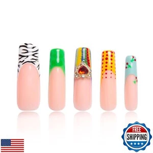 LOVFUL Press on Nails Il Meraviglioso Prato | Fatto a mano con Cristallo Completamente Coperto - Foto 1 di 5