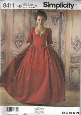 Simplicity Sewing Pattern 8411 Miss French 18th Century Gown Costume Sz 6-14 - image 1 of 2