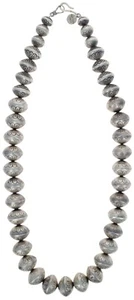 Handgefertigte abgestufte Sterlingsilber Perlenkette von Navajo Künstler Rose Martin - Bild 1 von 3