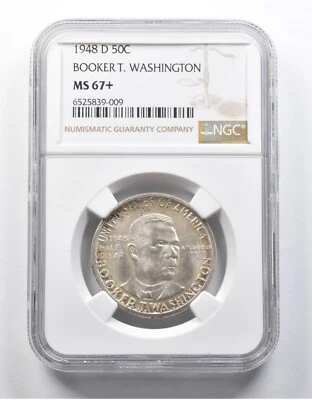 MS67+ 1948-D Booker T Washington Half Dollar NGC *2049 - Image 1 of 3