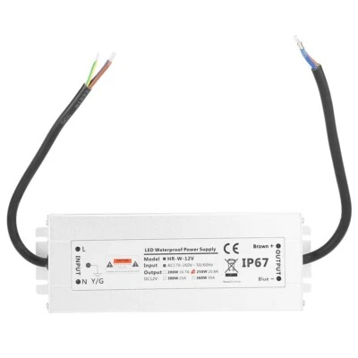 LED Power Supply, 12 V / 24 V 250 W LED Light Strip Power Supply IP67 Waterproof - Image 1 of 4