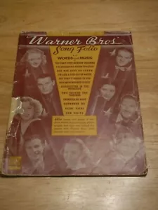 Warner Bros. Song Folio Volume One 1938 Music Lyrics 12 Songs Photos Articles - Picture 1 of 9
