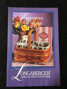 1994 Longaberger Basket Mothers Day Expressions of Love FLYER CATALOG - Picture 1 of 2