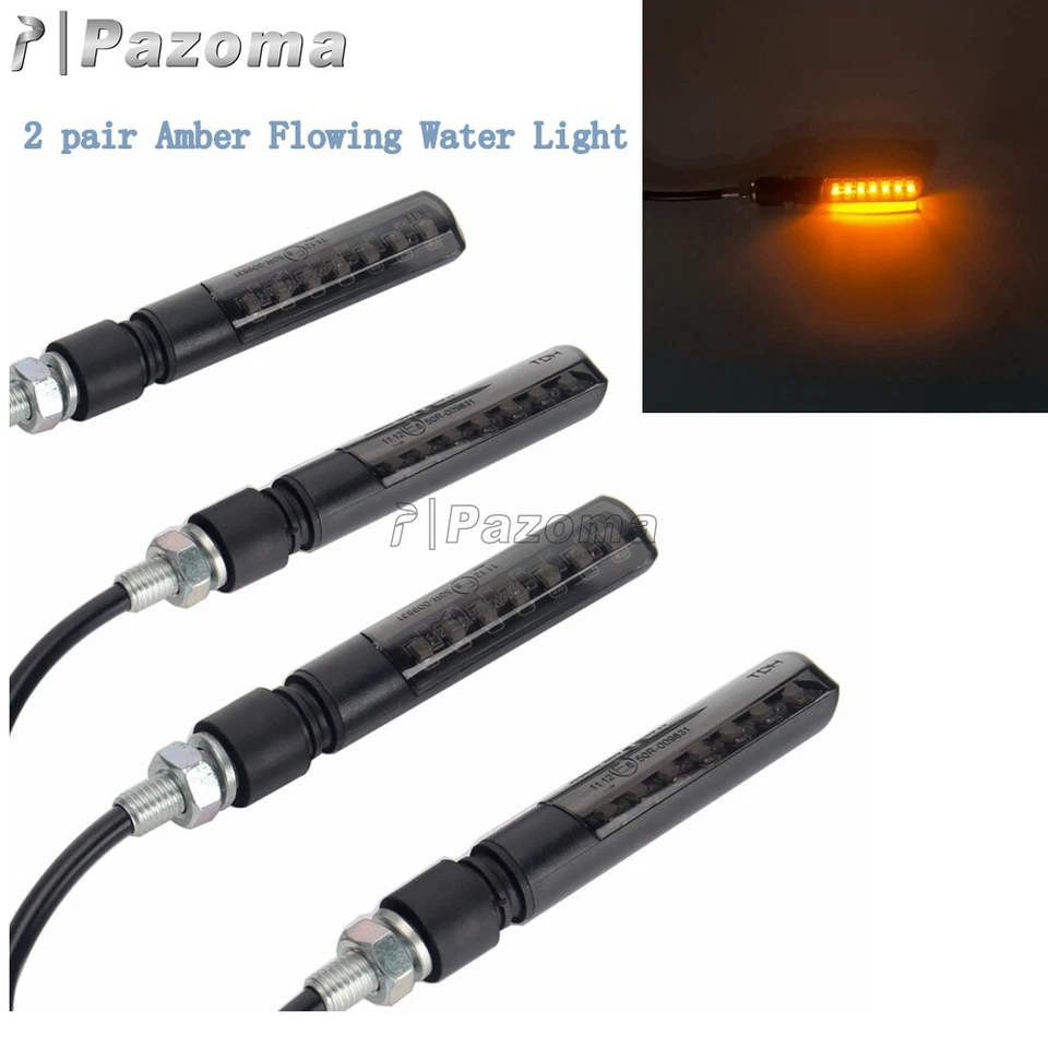 Lámpara intermitente indicador secuencial de luz de agua fluida ámbar LED para Honda Yamaha Foto 1 de 4