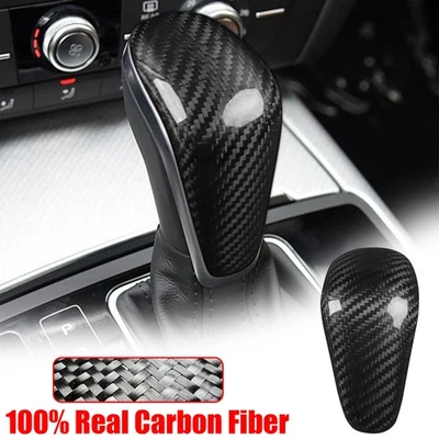 Cubierta de perilla de cambio de marchas de fibra de carbono seca para Audi A6 2016-2018 A7 2015-2018 Foto 1 de 4