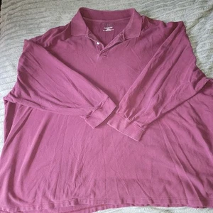 Harbor Bay Men's 6XL Burgundy long sleeve collared pullover shirt - Picture 1 of 3