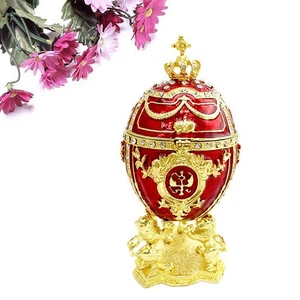  1 stück Ei Verzierte Gemalte Shaped Ring Box Kreative Organizer - Picture 1 of 12