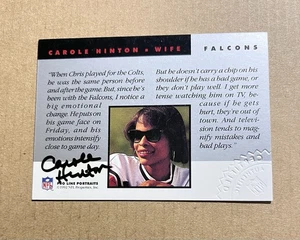 CAROLE HINTON 1992 NFL Pro Line Portraits Wife Autograph Auto card FALCONS - Picture 1 of 2