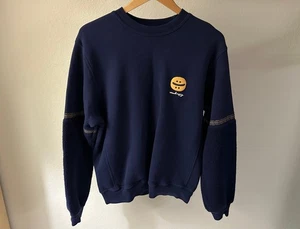 MADHAPPY Sweatshirt Herren MEDIUM Crewneck Pullover Smiley Face blau - Bild 1 von 10