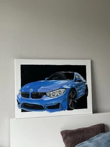 BMW M4 Acrylbild auf Leinwand - Luxury Car Wall Art - 70 X 50 cm | Unikat - Bild 1 von 8