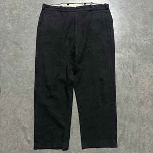 Vintage 50s Wool Hunting Sanforized Sail Boat Cloth Pants Size 40x28 USA Black - Picture 1 of 8