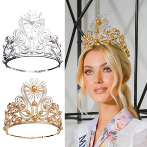 Cerchietti sposa matrimonio strass lucidi regina reale corona lega diademi lusso - Foto 1 di 17