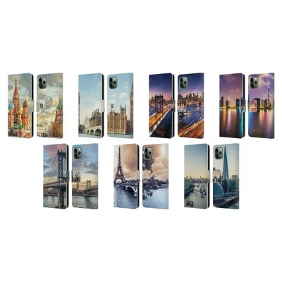 HEAD CASE DESIGNS CITY SKYLINES LEATHER BOOK WALLET CASE FOR APPLE iPHONE PHONES - Image 1 of 4