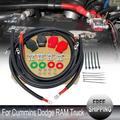 Battery Cable Wire Kit For Cummins Dodge RAM Truck Gen 3 2003-2007 5.9L 24 Valve Foto 1 de 4