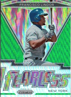 2021 Panini Prizm #FR-6 Francisco Lindor Fearless Green Prizm - Image 1 of 2