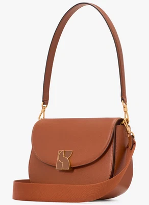 Kate Spade Dakota 中号马鞍包棕色皮革 KI476 钱包全新带标签 $378 零售 — 第 1/4 张图片