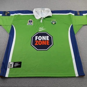 Camisa de Rugby Canberra Riders Para Hombres 3XL XXXL ISC Adulto Jersey Top Verde De Colección - Imagen 1 de 15