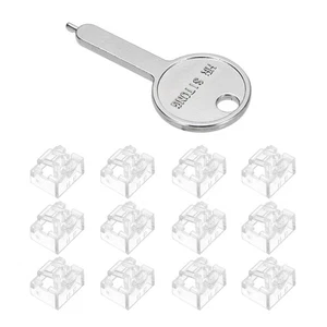 12pcs Bloqueur de Port Verrouillage RJ45 Port/Poussière PC Bloqueur avec Clé Codée, Transparent - Photo 1 sur 5