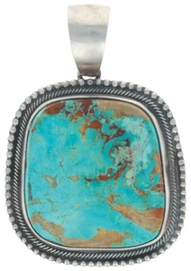 Natural Royston Turquoise Pendant By Navajo Artist Randy Boyd - Picture 1 of 3