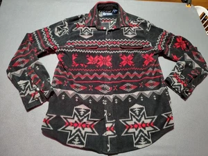 Chaps Shacket Mens M Black/Red/Gray Aztec Flannel Southwestern Outdoor Fireside - Picture 1 of 10