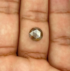 FANCY DIAMOND 2.32TCW 8.5MM BROWN COLOR ROUND ROSECUT DIAMOND NATURAL DIAMOND - Picture 1 of 13
