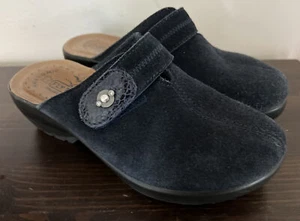 Fly Flot Italian Anatomic Comfort Shoe Blue Suede Adjustable Clog Slide Sz 5 36 - Imagen 1 de 6