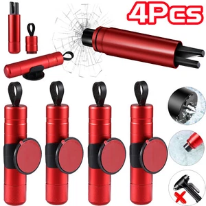 4 PCS Car Safety Emergency Hammer Window Breaker and Seatbelt Cutter Tool 2-in-1 - Picture 1 of 14