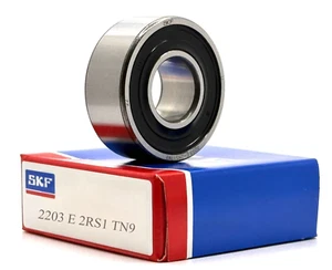 NEU SKF 2203 E 2RS1 TN9 SELBSTAUSRICHTENDES KUGELLAGER, GUMMIDICHTET 17x40x16mm - Bild 1 von 4