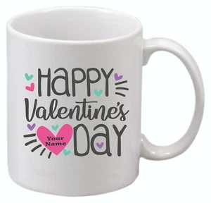 Personalized Happy Valentine's Day Mug Glass - Picture 1 of 2