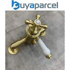 Brushed Gold Traditional Thermostatic Dual Control Exposed Shower Mixer Brass 