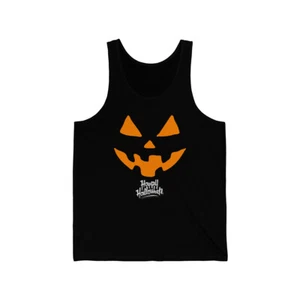 Jack-O-Lantern Pumpkin Happy Halloween Unisex Tank Top - Picture 1 of 9