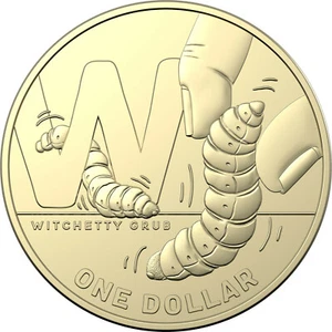 2021 Australia Post Great Aussie Coin Hunt - Letter ''W" Witchetty Grub $1 Coin - Picture 1 of 2