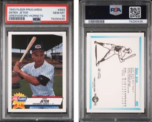1993 Fleer Procards #893 Derek Jeter Greensboro Hornets RC PSA 10 POP 98 - Picture 1 of 1