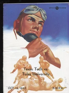 1945 Texas Tech Red Raiders Vs Tulsa College Football Program - Picture 1 of 1