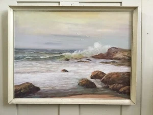 Vintage 70er Jahre Meereslandschaft Ölgemälde Cornwall Vera Soper 65 cm x 49 cm signiert - Bild 1 von 10