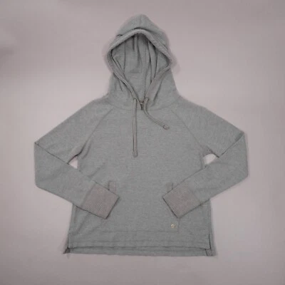 PrAna Shea Waffle Hoodie Pullover Womens Medium Cargo Green Gray Kangaroo Pocket - Image 1 of 4
