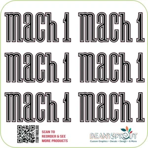 mach 1 calcomanía hoja contorno corte vinilo 1" x 2,25" cantidad 6 en una hoja - Imagen 1 de 1