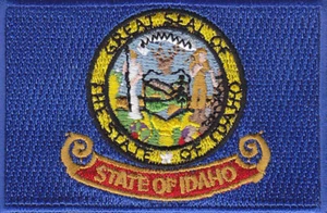 Parches bordados de la bandera del estado de Idaho de EE. UU. 3"" x 2"" de hierro - Imagen 1 de 1