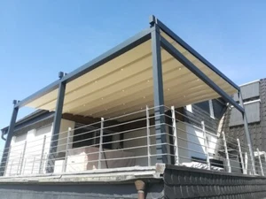 Pergola Markise elektrisch Terrassenfaltdach Sonnenschutz Regenschutz Gastro - Bild 1 von 7