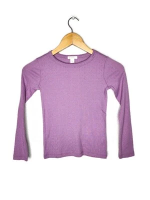 Top Pointelle manga larga J.Crew niñas en lavanda talla 6-7 nuevo con etiquetas Foto 1 de 4