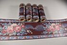 20m Vintage Floral Wallpaper border Peony Rose Dk Red Wine Cottage Core Country