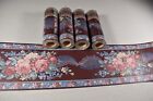 Papier peint floral vintage 20 m bordure pivoine rose DK vin rouge chalet centre pays