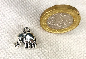 Charm Necklace Pendant Elephant Silver Metal Jewellery Crafts - Picture 1 of 3